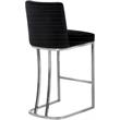 Home Square 2 Piece Velvet Counter Stool Set with Gold Metal Base in Black
