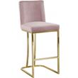 Home Square 2 Piece Velvet Counter Stool Set with Gold Metal Base in Pink