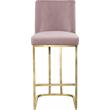 Home Square 2 Piece Velvet Counter Stool Set with Gold Metal Base in Pink