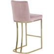 Home Square 2 Piece Velvet Counter Stool Set with Gold Metal Base in Pink