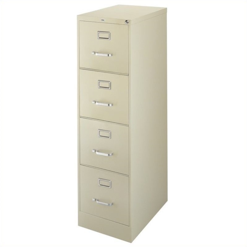 Home Square 2 Piece Metal Filing Cabinet Set with 4 Drawer in Putty/Beige