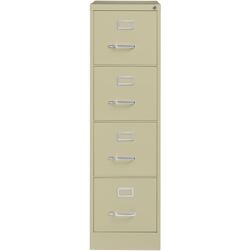 Home Square 2 Piece Metal Filing Cabinet Set with 4 Drawer in Putty/Beige