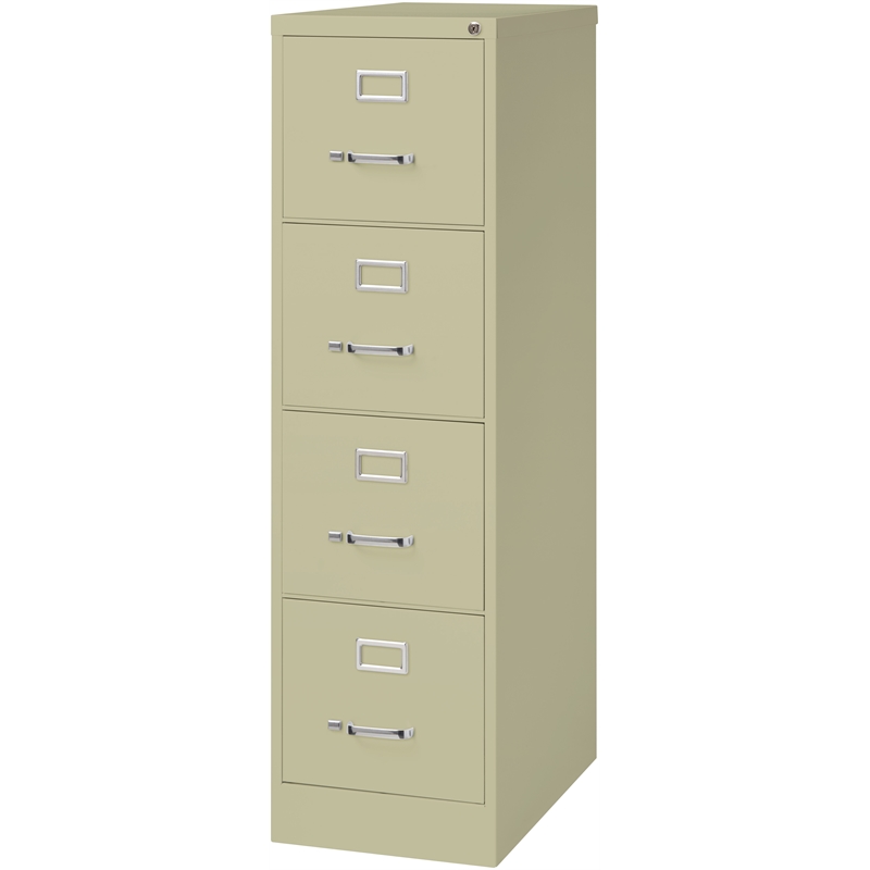 Home Square 2 Piece Metal Filing Cabinet Set with 4 Drawer in Putty/Beige