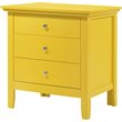 Home Square 2 Piece Solid Wood Nightstand Set with 3 Drawer in Yellow