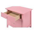 Home Square 2 Piece Solid Wood Nightstand Set with 3 Drawer in Pink