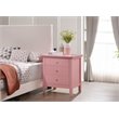 Home Square 2 Piece Solid Wood Nightstand Set with 3 Drawer in Pink