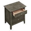 Home Square 2 Piece Solid Wood Nightstand Set with 3 Drawer in Gray