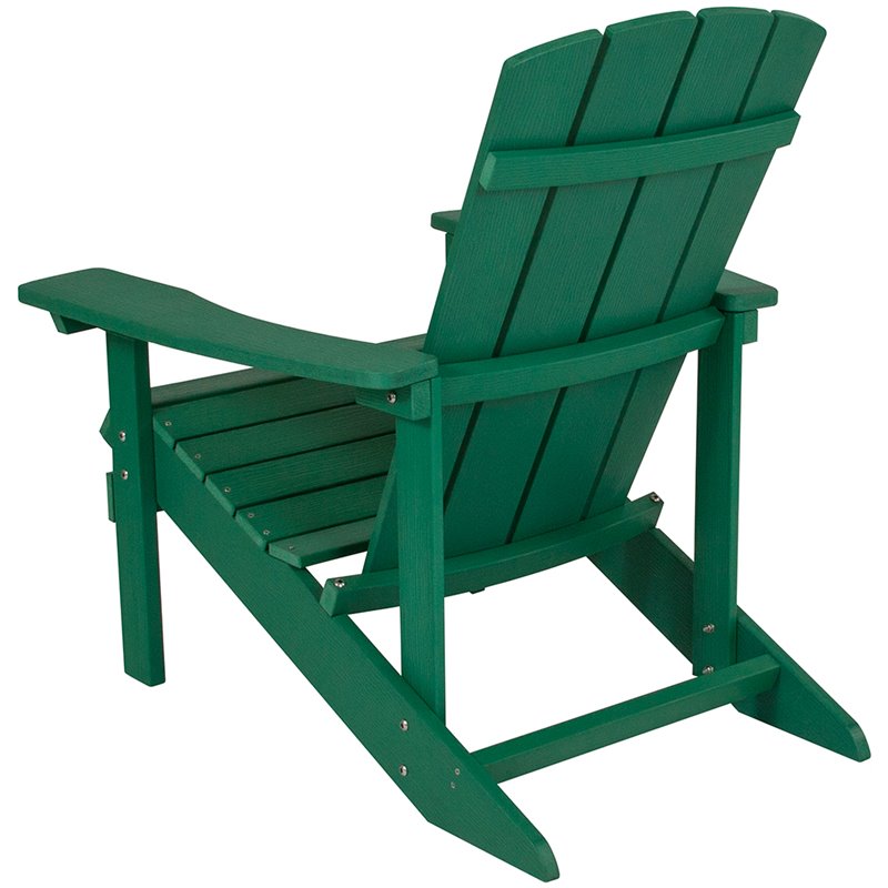 Home Square 2 Piece Faux Wood Adirondack Chair Set In Green