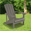 Home Square 2 Piece All-weather Faux Wood Adirondack Chair Set In Gray