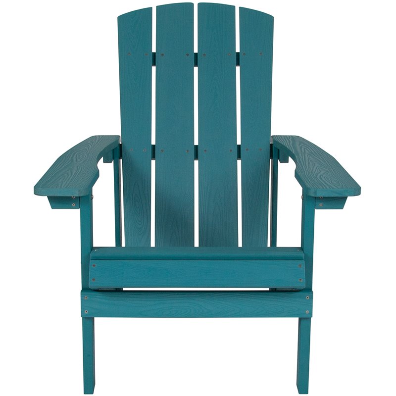 Home Square 2 Piece Faux Wood Adirondack Chair Set in Sea Foam