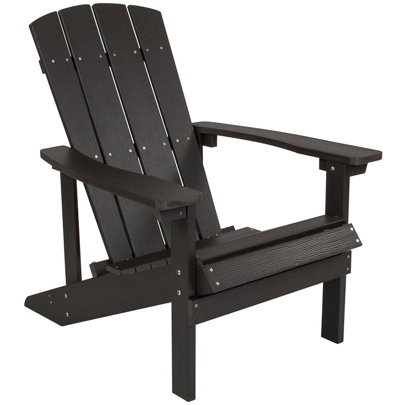 Home Square 2 Piece Faux Wood Adirondack Chair Set in Slate Gray