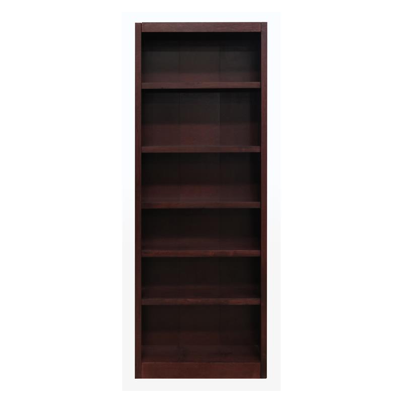 Home Square 2 Piece Solid Wood Bookcase Set with 6 Shelf in Cherry