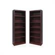 Home Square 2 Piece Solid Wood Bookcase Set with 6 Shelf in Cherry