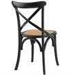 Home Square 2 Piece Wood Frame/Rattan Seat Dining Chair Set in Black/Natural