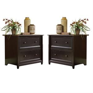 Home Square 2 Piece Engineered Wood Filing Cabinet Set with 2 Drawer in Black