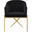Home Square 2 Piece Velvet Dining Chair Set with Gold Metal Base in Black