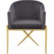 Home Square 2 Piece Velvet Dining Chair Set with Gold Metal Base in Gray