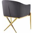 Home Square 2 Piece Velvet Dining Chair Set with Gold Metal Base in Gray
