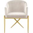 Home Square 2 Piece Velvet Dining Chair Set with Gold Metal Base in Cream