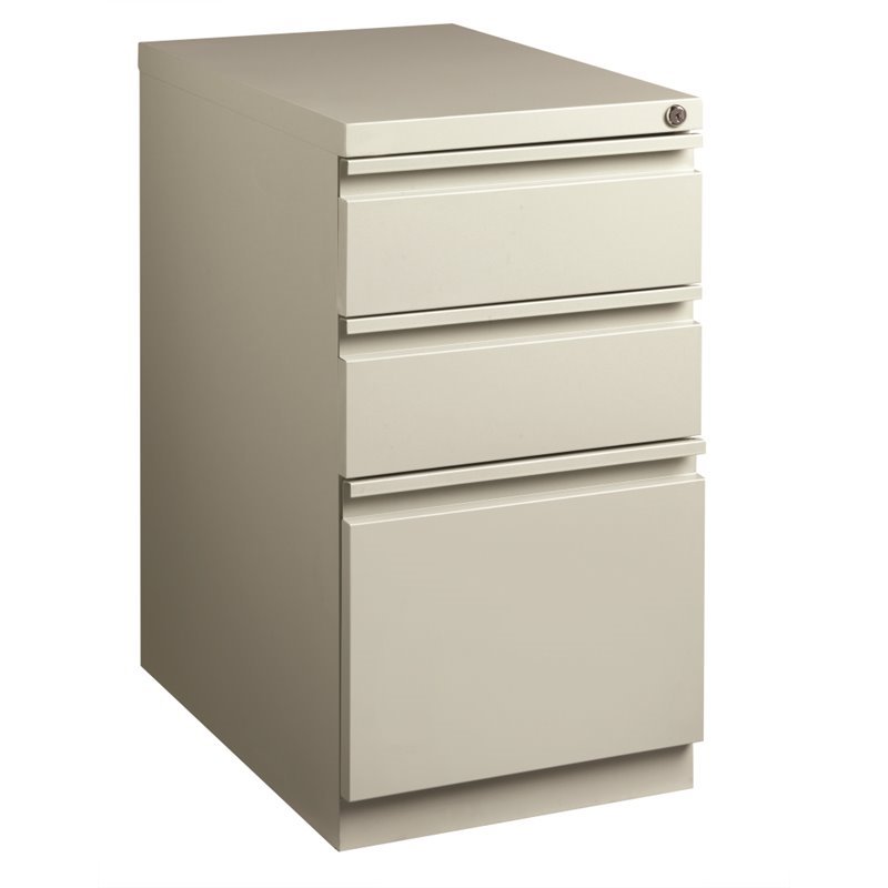 Home Square 2 Piece Mobile Pedestal Filing Cabinet Set with 3 Drawer in Gray