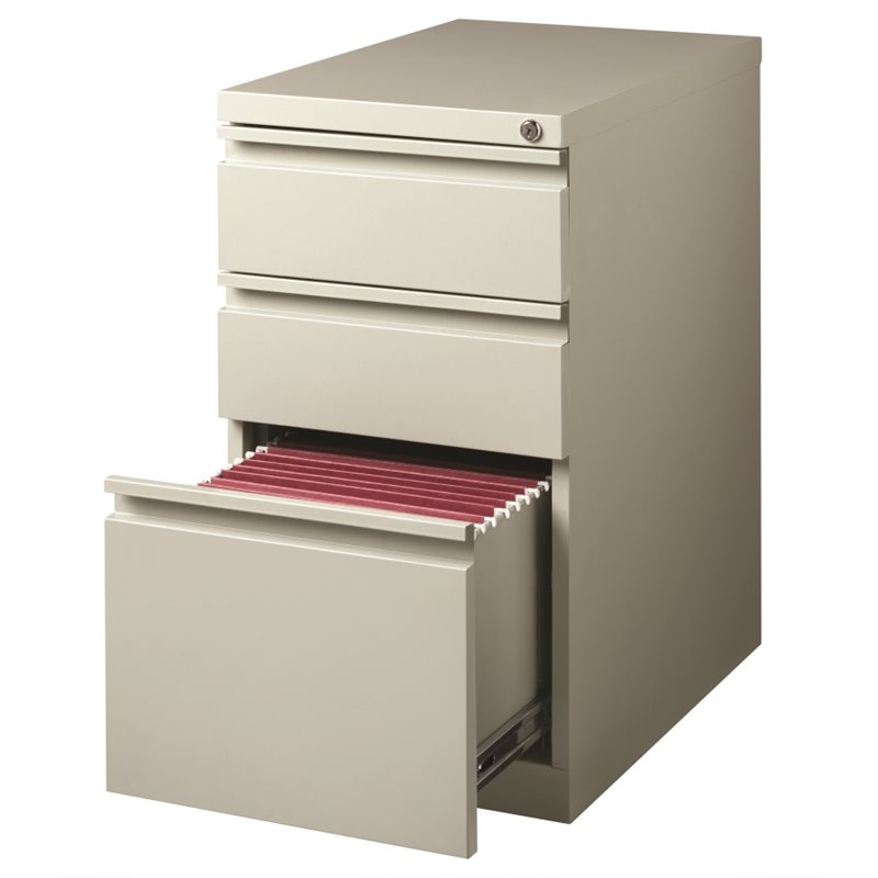 Home Square 2 Piece Mobile Pedestal Filing Cabinet Set with 3 Drawer in Gray