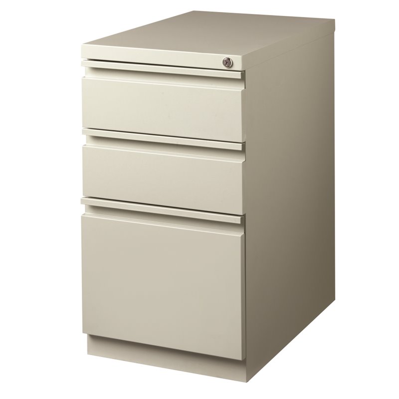 Home Square 2 Piece Mobile Pedestal Filing Cabinet Set with 3 Drawer in Gray
