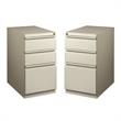 Home Square 2 Piece Mobile Pedestal Filing Cabinet Set with 3 Drawer in Gray