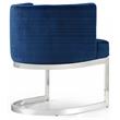 Home Square 2 Piece Velvet Dining Chair Set with Metal Base in Navy Blue