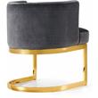 Home Square 2 Piece Velvet Dining Chair Set with Gold Metal Base in Gray