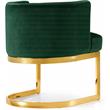Home Square 2 Piece Velvet Dining Chair Set with Gold Metal Base in Green