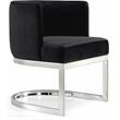 Home Square 2 Piece Velvet Dining Chair Set with Gold Metal Base in Black