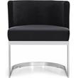 Home Square 2 Piece Velvet Dining Chair Set with Gold Metal Base in Black