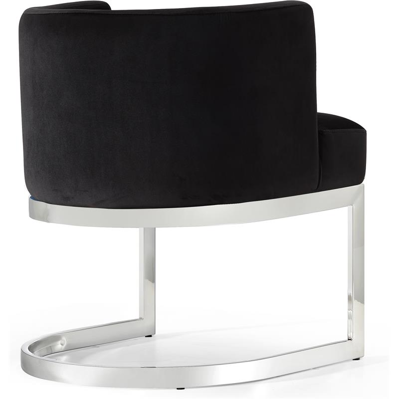 Home Square 2 Piece Velvet Dining Chair Set with Gold Metal Base in Black