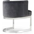 Home Square 2 Piece Velvet Dining Chair Set with Silver Metal Base in Gray