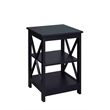 Home Square 2 Piece Square Solid Wood End Table Set in Black