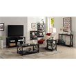 Home Square 2 Piece Square Solid Wood End Table Set in Black
