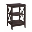 Home Square 2 Piece Square Solid Wood End Table Set in Espresso