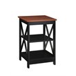 Home Square 2 Piece Square Solid Wood End Table Set in Black and Cherry