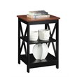 Home Square 2 Piece Square Solid Wood End Table Set in Black and Cherry