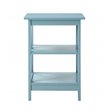 Home Square 2 Piece Square Solid Wood End Table Set in Sea Foam Green