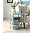 Home Square 2 Piece Square Solid Wood End Table Set in Sea Foam Green