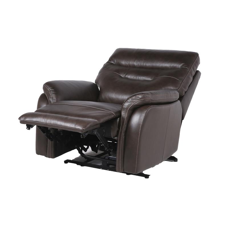 Home Square 2 Piece Leather Power Recliner Chair Set in Dark Brown