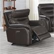 Home Square 2 Piece Leather Power Recliner Chair Set in Dark Brown