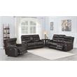 Home Square 2 Piece Leather Power Recliner Chair Set in Dark Brown