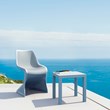 Home Square 2 Piece Square Resin Patio Side Table Set in Silver Gray
