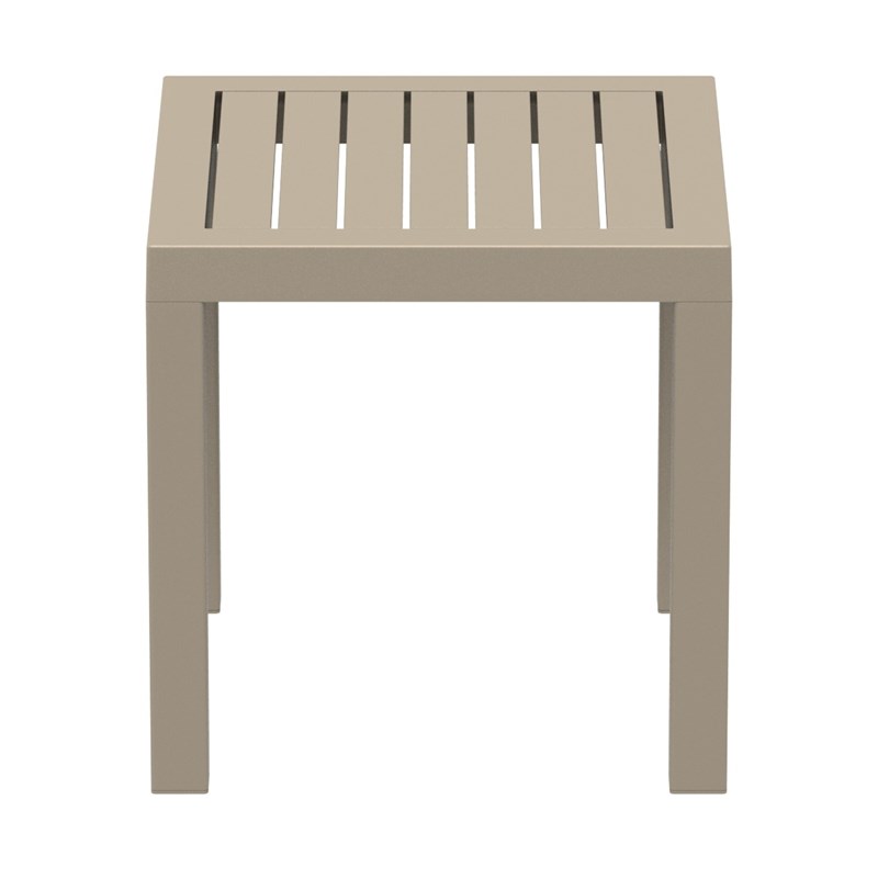 Home Square 2 Piece Square Resin Patio Side Table Set in Dove Gray