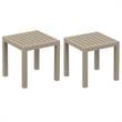 Home Square 2 Piece Square Resin Patio Side Table Set in Dove Gray