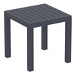 Home Square 2 Piece Square Resin Patio Side Table Set in Dark Gray