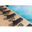 Home Square 2 Piece Square Resin Patio Side Table Set in Dark Gray