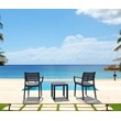 Home Square 2 Piece Square Resin Patio Side Table Set in Dark Gray